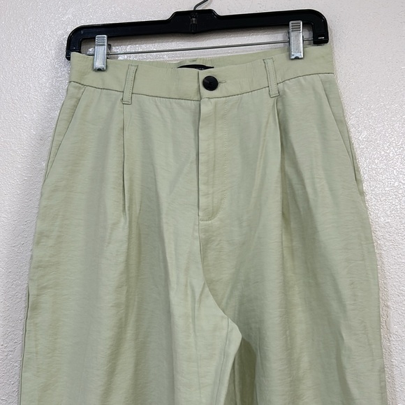 ZARA WOMENS TROUSERS PANTS HIGH RISE CELERY WIDE LEG Sz SMALL - Picture 7 of 10
